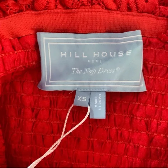 NWT Hill House The Anjuli Nap Dress Poppy Red Scallop Lace - Picture 7 of 11